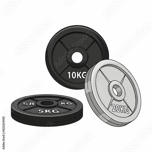 Gym Weight Plates in Various Sizes for Powerlifting and Strength Training