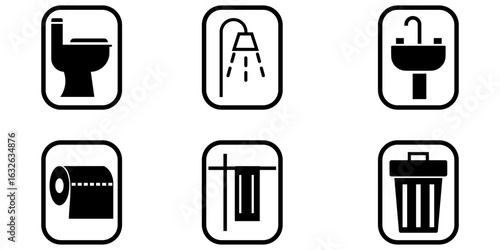 washroom signs. printable sticker of toilet symbol with man woman wc baby icons. vector illustration