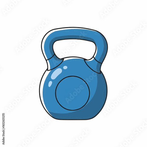 Blue kettlebell for strength and endurance training at gym