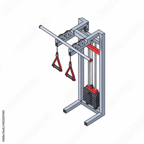 Cable crossover machine for full body strength training in gym