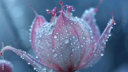 Wallpaper Mural Enchanting Macro Bloom: Delicate Pink Flower Adorned with Sparkling Dew Drops Torontodigital.ca