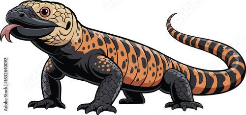 Cute cartoon a illustrator vector gila monster