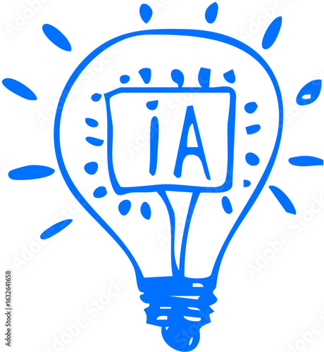 Light bulb with “AI” elements, conveying technological innovation, smart ideas, and breakthrough thinking.