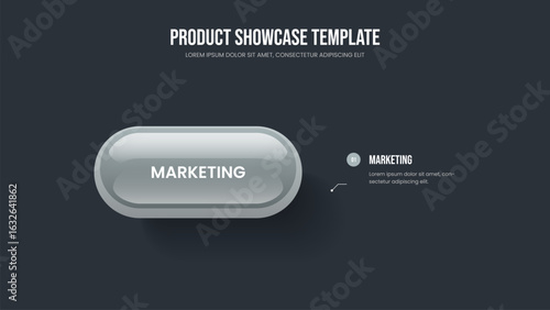Modern Development 1 Step Diagram Frame Design. Advertising Innovation Slide Layout Vector Illustration. Project Proposal One Option Infographic Slideshow Template.