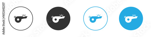 Whistle icon in editable flat vector in black and white