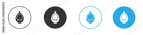Urinal icon in editable flat vector in black and white