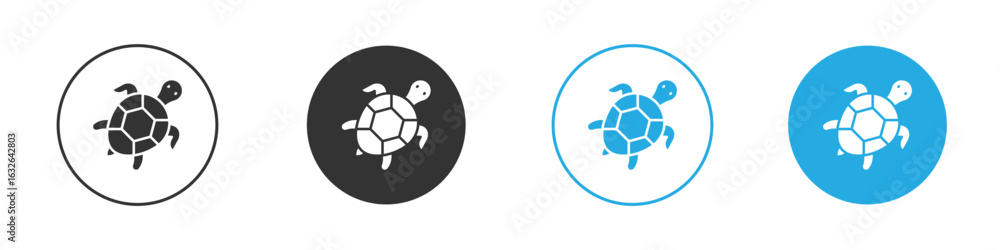 Obraz premium Turtle icon in editable flat vector in black and white