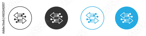 Transfer arrows icon in editable flat vector in black and white