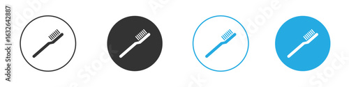 Toothbrush icon in editable flat vector in black and white