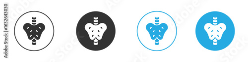 Thyroid icon in editable flat vector in black and white