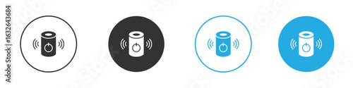 Smart speaker icon in editable flat vector in black and white