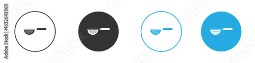 sieve icon in editable flat vector in black and white