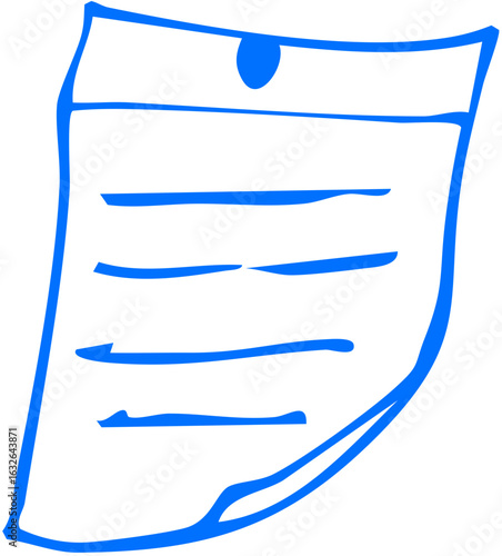 Sketch of a handwritten page or note, representing schoolwork, essays, or communication.