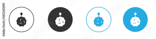 Shower sponge ball icon in editable flat vector in black and white