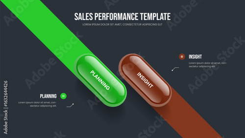 Creative Report 2 Option Infographic Slideshow Design. Marketing Introduction Slide Layout Vector Illustration. Professional Proposal Two Step Diagram Frame Template.