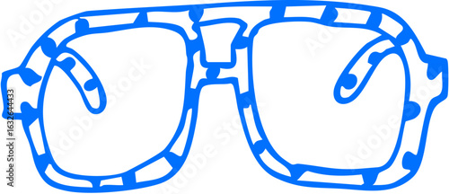 Vector illustration of sunglasses with a floral design, symbolizing fun accessories, summer themes, or school trips.