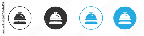 Reception bell icon in editable flat vector in black and white