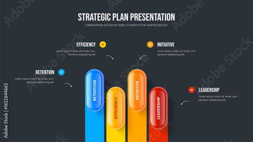 Digital Forecast Slideshow Layout Vector Illustration. Marketing Growth 4 Option Infographic Frame Template. Modern Introduction Four Element Diagram Slide Design.