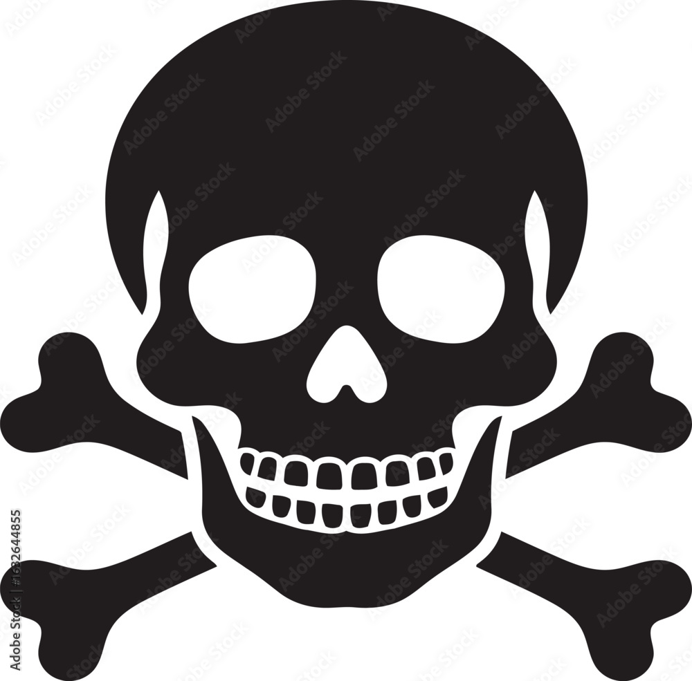 Fototapeta premium Warning Skull and Crossbones Symbol halloween event