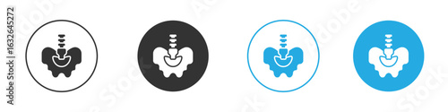 Pelvic area icon in editable flat vector in black and white