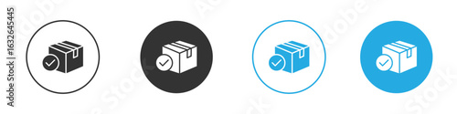 Order receive icon in editable flat vector in black and white
