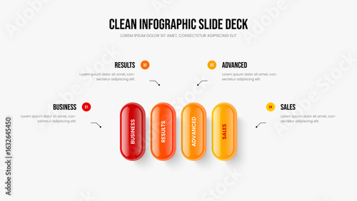 Marketing Portfolio Four Element Infographic Slideshow Template. Project Plan 4 Step Diagram Presentation Layout. Investor Visualization Slide Design Vector Illustration.