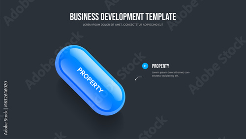 Project Development 1 Option Infographic Frame Template. Sales Strategy Slide Design Vector Illustration. Investor Insight One Step Diagram Slideshow Layout.
