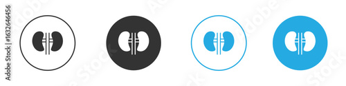 Kidney icon in editable flat vector in black and white