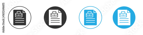 Job description icon in editable flat vector in black and white