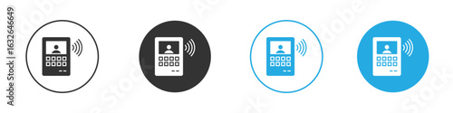 Intercom icon in editable flat vector in black and white
