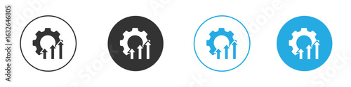 Improvement icon in editable flat vector in black and white
