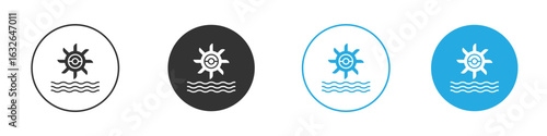 Hydro power icon in editable flat vector in black and white