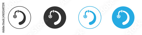 Hearing aid icon in editable flat vector in black and white