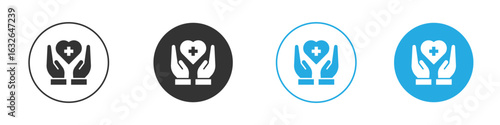 Health insurance icon in editable flat vector in black and white