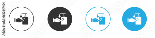 Hand wash icon in editable flat vector in black and white