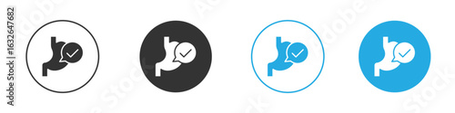 Good digestion icon in editable flat vector in black and white