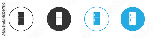 Fridge icon in editable flat vector in black and white