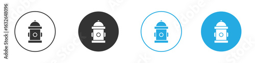 Fire hydrant icon in editable flat vector in black and white