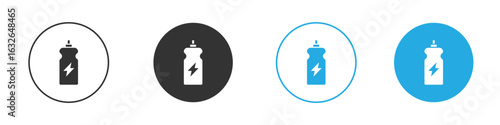 Energy drink icon in editable flat vector in black and white