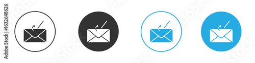 Email phishing icon in editable flat vector in black and white