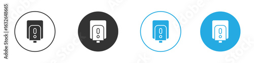 Electrical soap box icon in editable flat vector in black and white