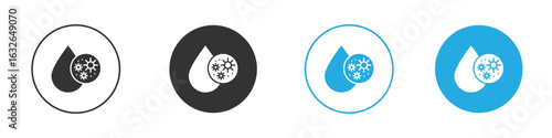 Dirty water drop icon in editable flat vector in black and white