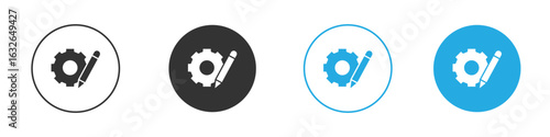 Customization icon in editable flat vector in black and white