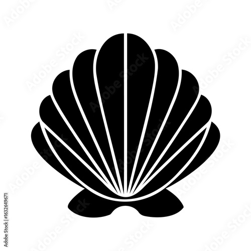 Elegant Black Seashell Graphic Design Symbolizing Nature's Beauty and Coastal Charm
