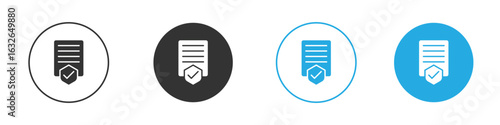 Contract coverage icon in editable flat vector in black and white
