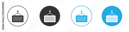 Container icon in editable flat vector in black and white