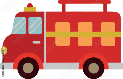 Fire Truck Vehicle Side View
