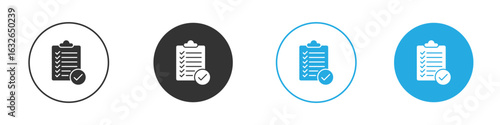 Clipboard check icon in editable flat vector in black and white