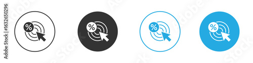 Click through rate icon in editable flat vector in black and white