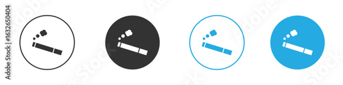 Cigarette icon in editable flat vector in black and white